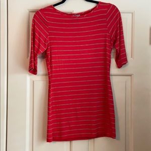 Red/grey striped shirt